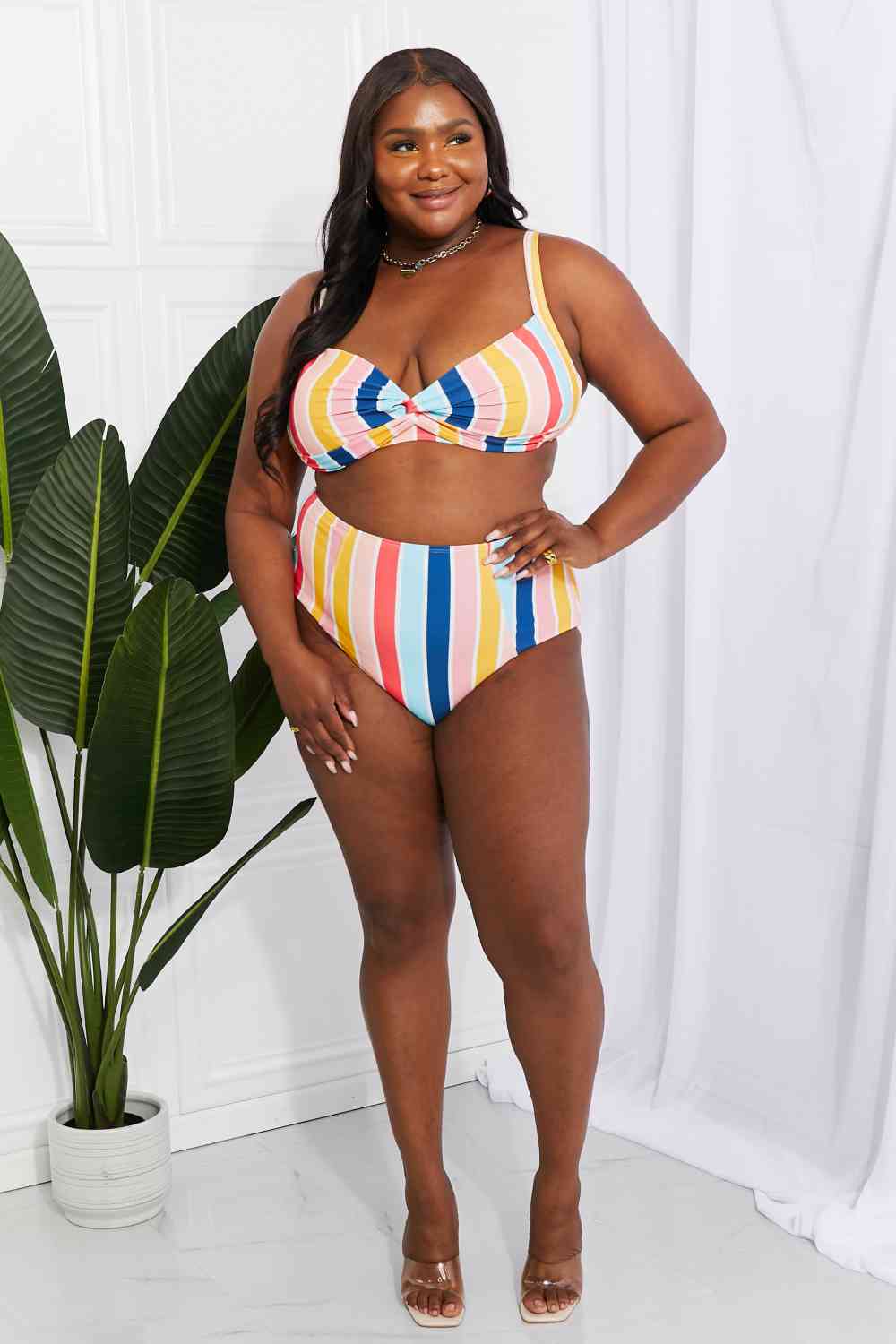 Swim Take A Dip Twist High-Rise Bikini in Stripe