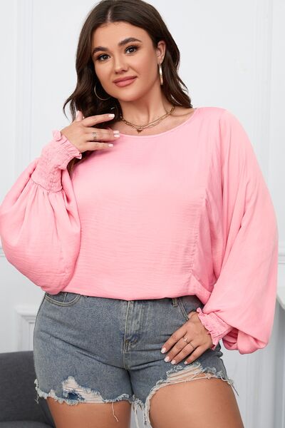 Lantern Sleeve Dropped Shoulder Blouse