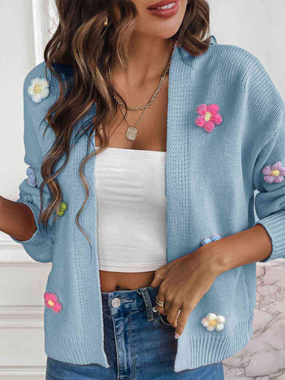 Floral In Bloom Long Sleeve Open Front Cardigan