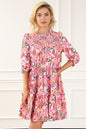 The Wander In Bloom Floral Smocked Flounce Sleeve Mini Dress