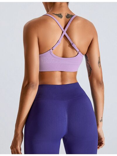 Ruched Crisscross Active Bra