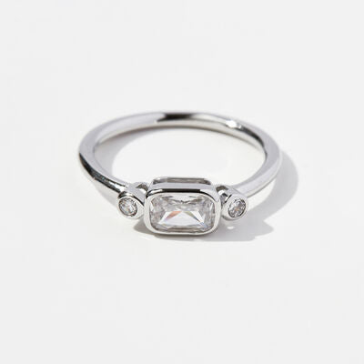 Geometric Zircon Ring