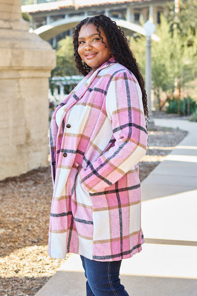 Seeking You Plaid Button Up Lapel Collar Coat