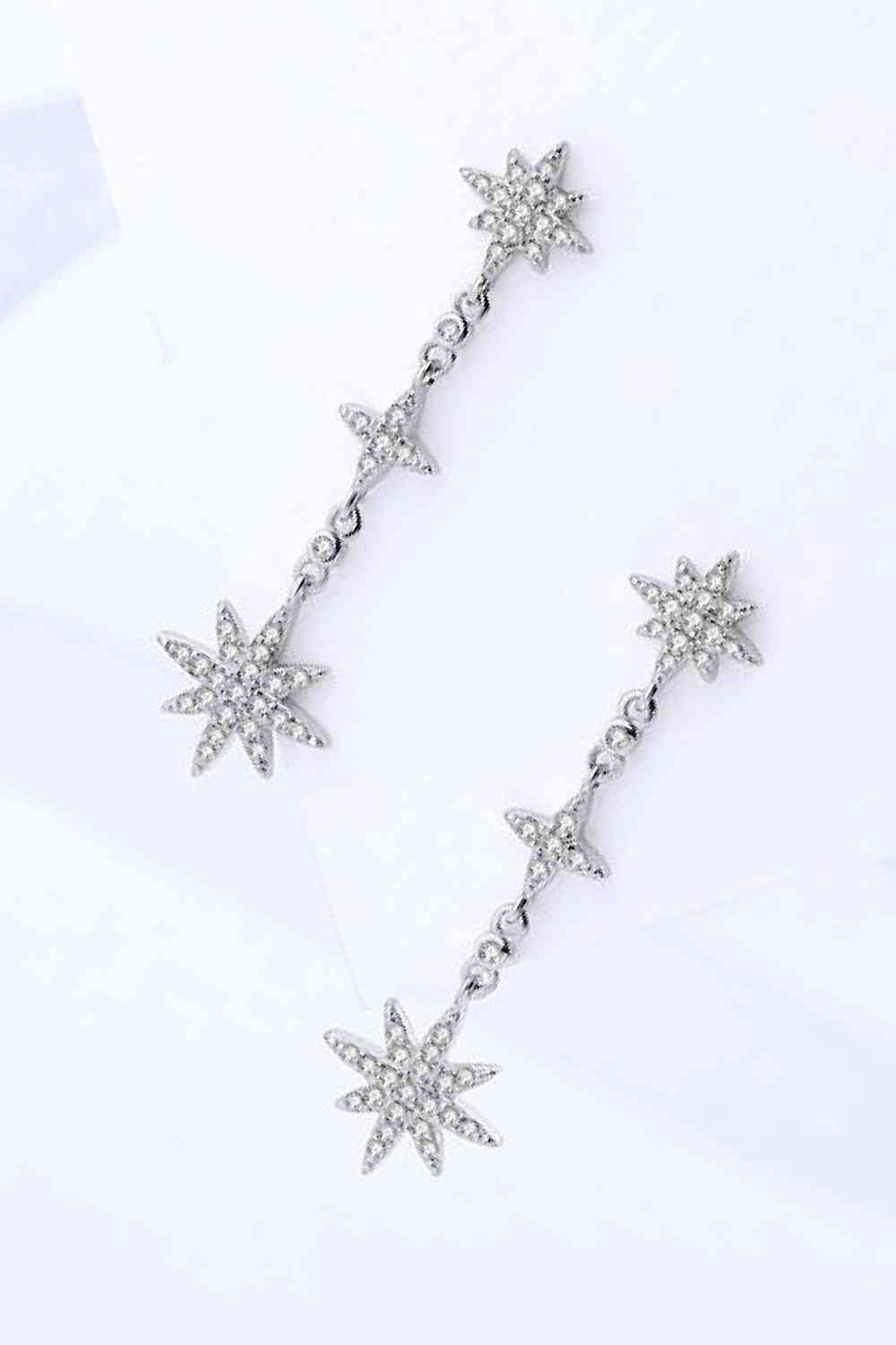 Cubic Zirconia Star Drop Earrings