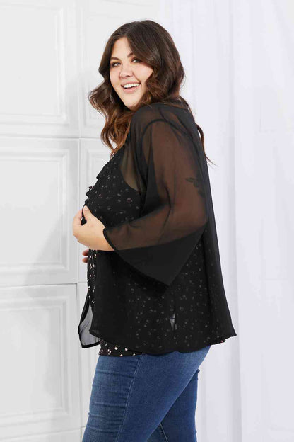 Just Breathe Chiffon Kimono in Black