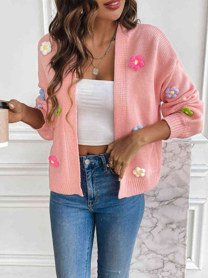 Floral In Bloom Long Sleeve Open Front Cardigan