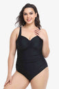 Sleeveless Plunge One-Piece Swimsuit