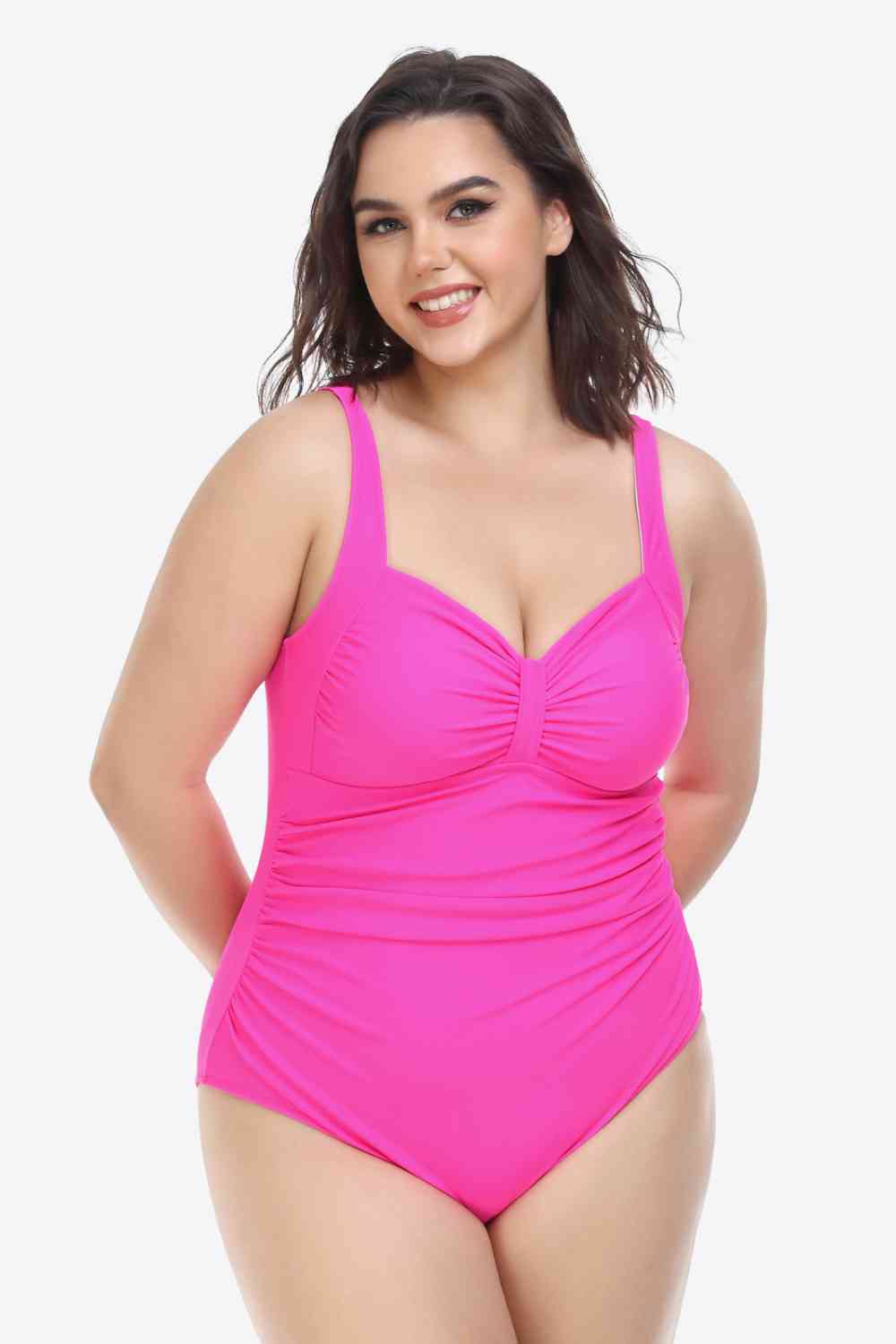 Sleeveless Plunge One-Piece Swimsuit