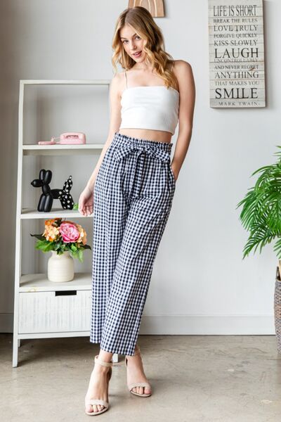 High Waist Tied Wide Leg Pants