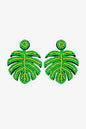 Beaded Banana Leaf Earrings