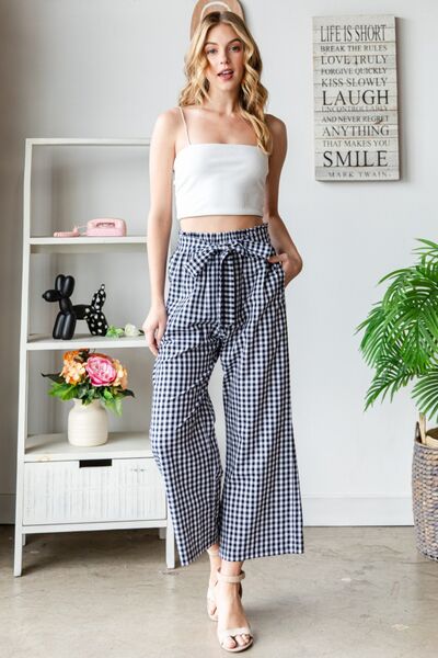 High Waist Tied Wide Leg Pants