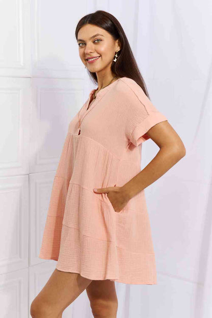 Easy Going Gauze Tiered Ruffle Mini Dress