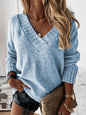 Soft Embrace V-Neck Long Sleeve Knit Top