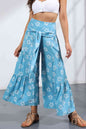 Printed Tie-Front Culottes