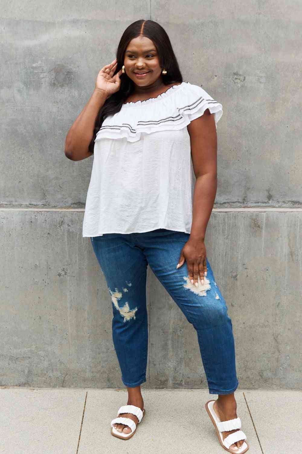 Off The Shoulder Ruffle Blouse