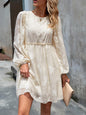 Ambrosial Ruffle Trim Balloon Sleeve Mini Dress