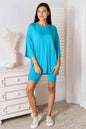 Soft Rayon Three-Quarter Sleeve Top and Shorts Set