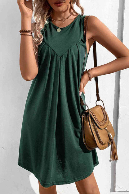 Round Neck Sleeveless Mini Dress