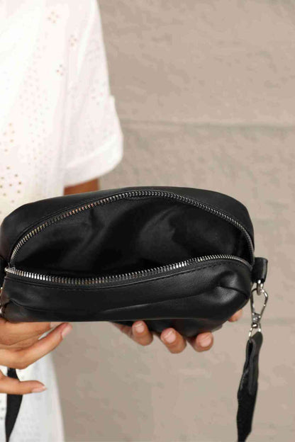 Leather Shoulder Bag with Small Purse