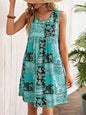 Printed Sleeveless Mini Dress