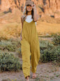 Sleeveless V-Neck Pocketed Jumpsuit