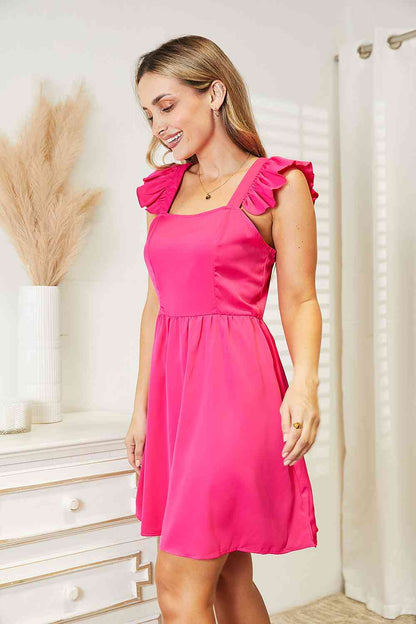 Such A Delight Ruffled Square Neck Dress