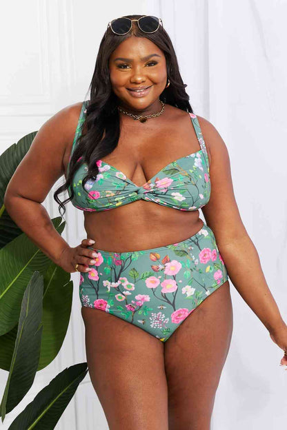 Swim Take A Dip Twist High-Rise Bikini in Sage