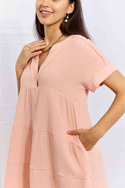 Easy Going Gauze Tiered Ruffle Mini Dress