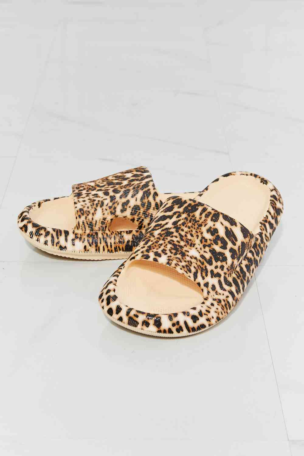 Arms Around Me Open Toe Slide in Leopard