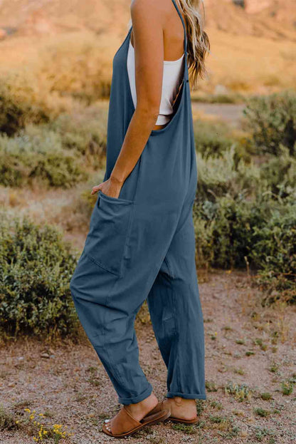 V-Neck Sleeveless Jumpsuit with Pockets