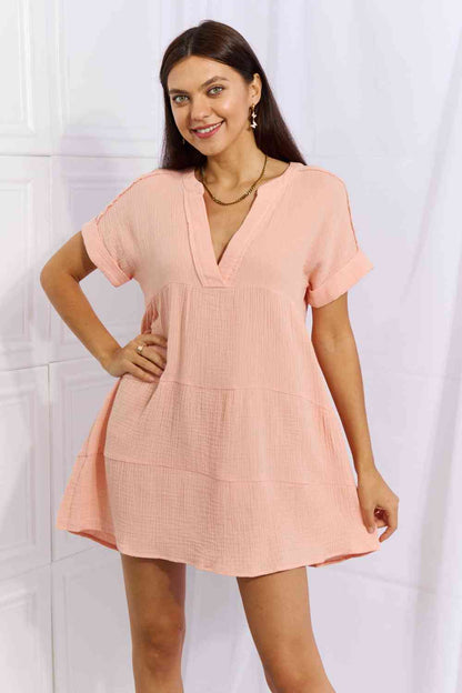 Easy Going Gauze Tiered Ruffle Mini Dress