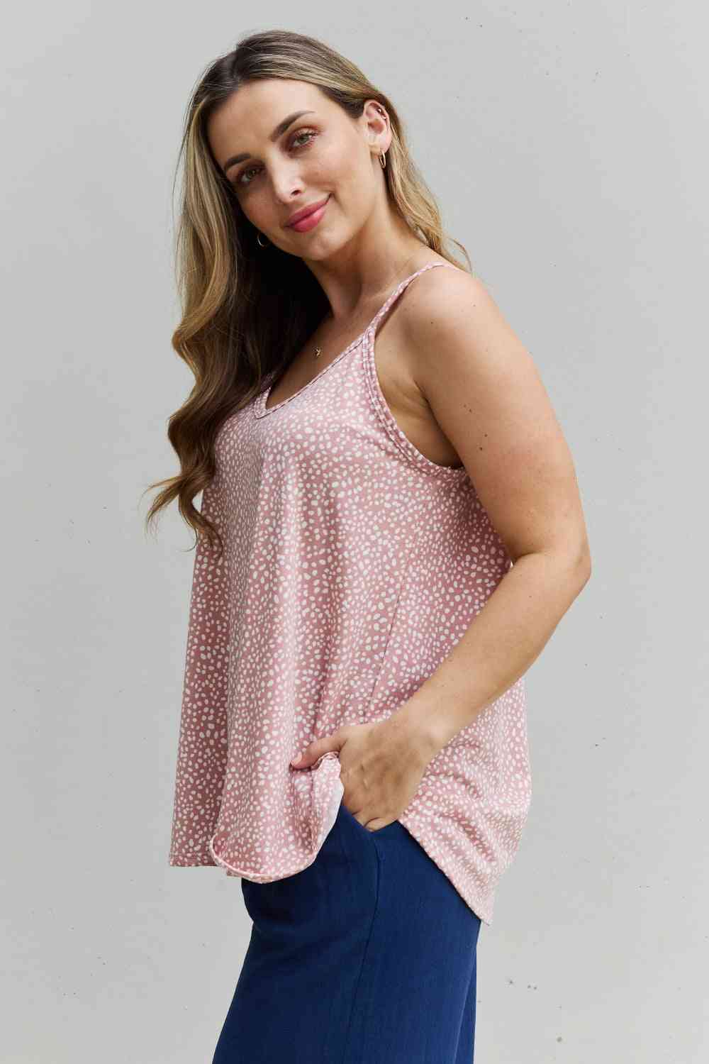 High Love Spaghetti Strap V-Neck Top