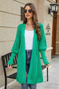 Flaunt It Open Front Lantern Sleeve Cardigan