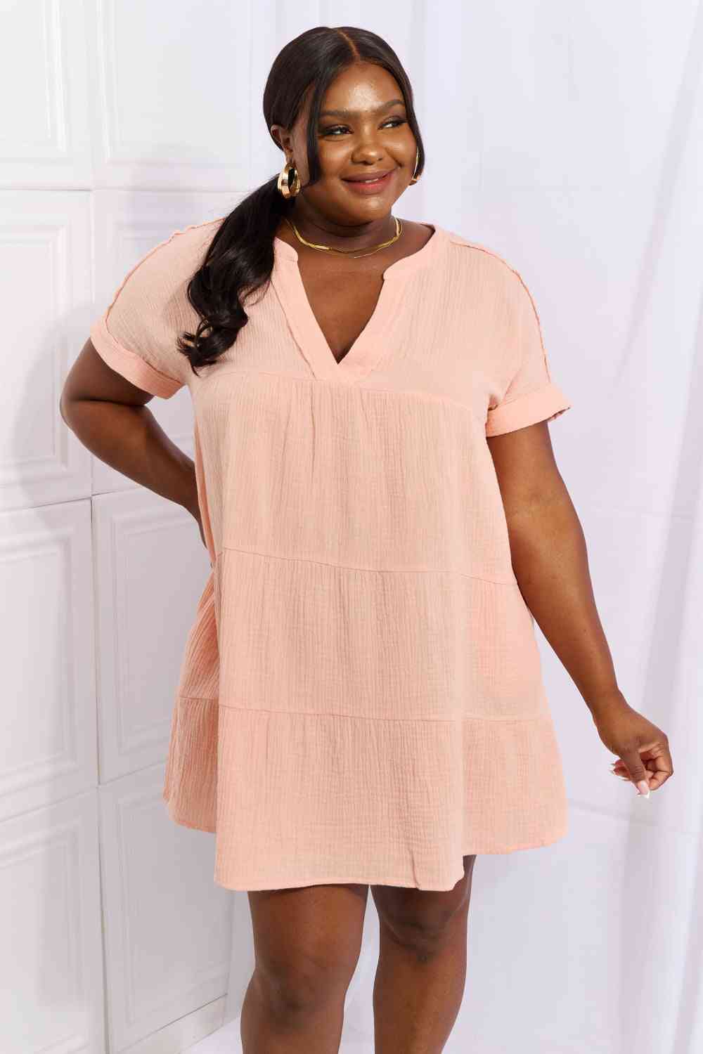 Easy Going Gauze Tiered Ruffle Mini Dress