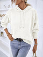 My Comfort Zone Texture Drawstring Long Sleeve Hooded Sweater