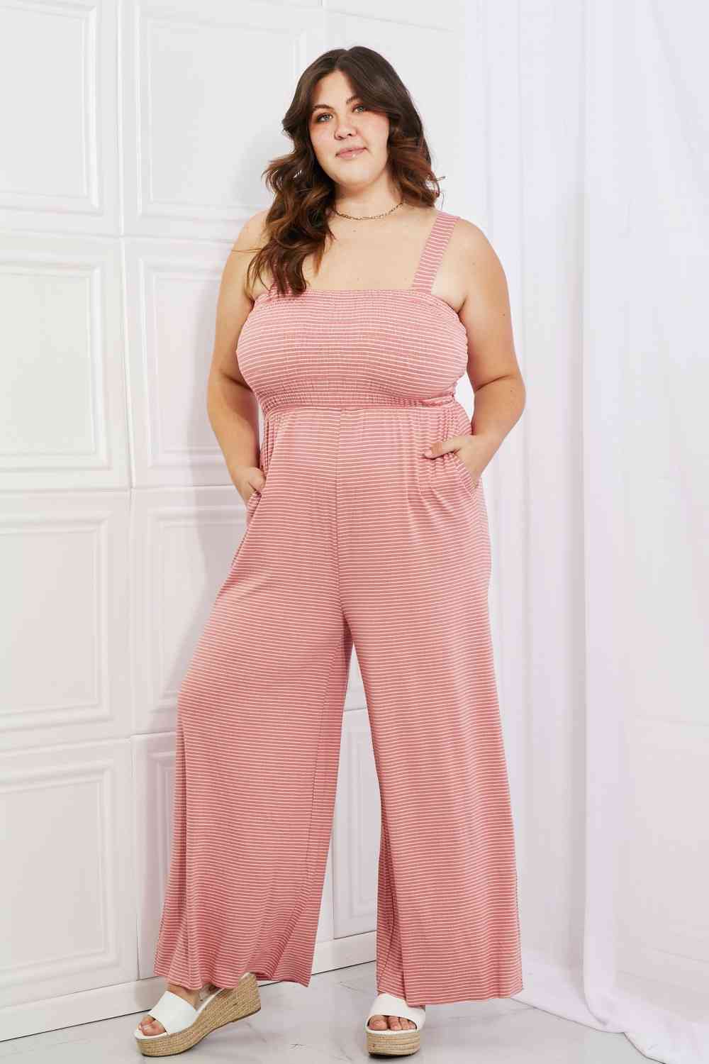 Zenana Only Exception  Striped Jumpsuit