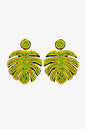 Beaded Banana Leaf Earrings