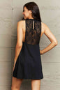 What About Now Spliced Lace Round Neck Sleeveless Dress