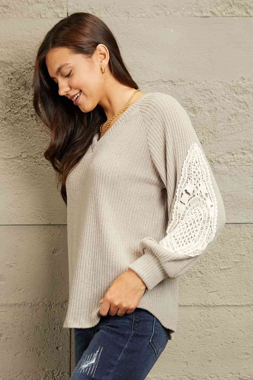 Lace Patch Detail Sweater