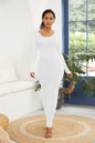 Stunning Revelations Round Neck Long Sleeve Maxi Wrap Dress