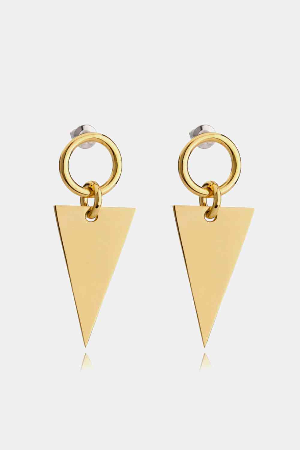 Stainless Steel Triangle Dangle Earrings