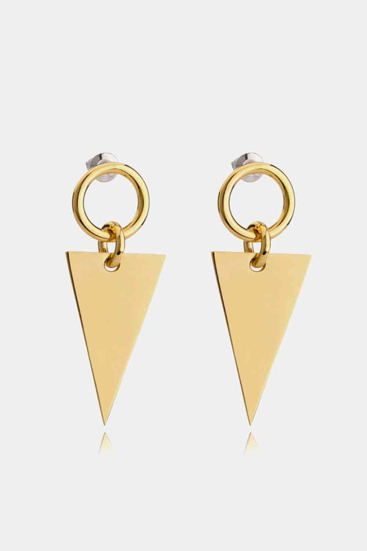 Stainless Steel Triangle Dangle Earrings