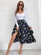 Bountiful Bliss Printed Ruffle Hem Midi Skirt