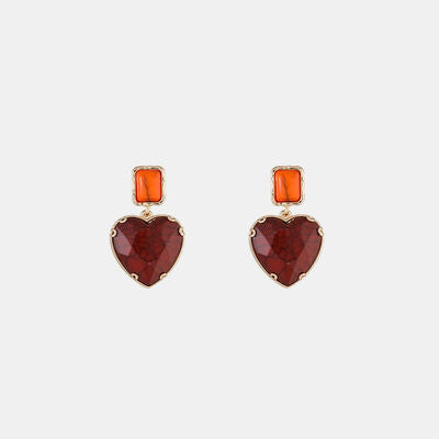 Heart & Geometric Alloy Earrings