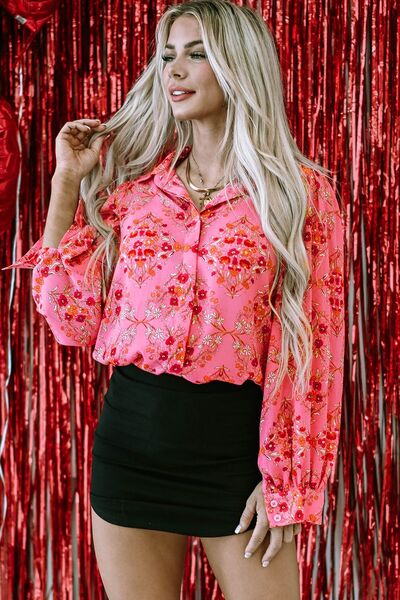 Romance Ditsy Floral Collared Neck Shirt