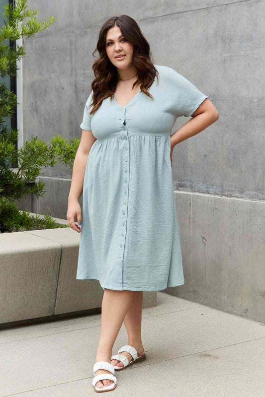 Button Down Midi Dress