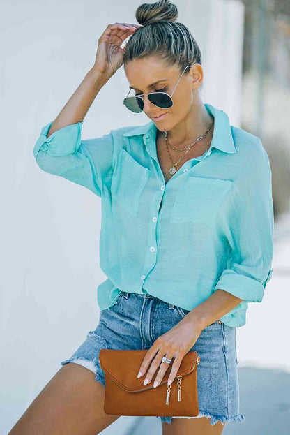 Button-Up Shirt with Breast Pockets