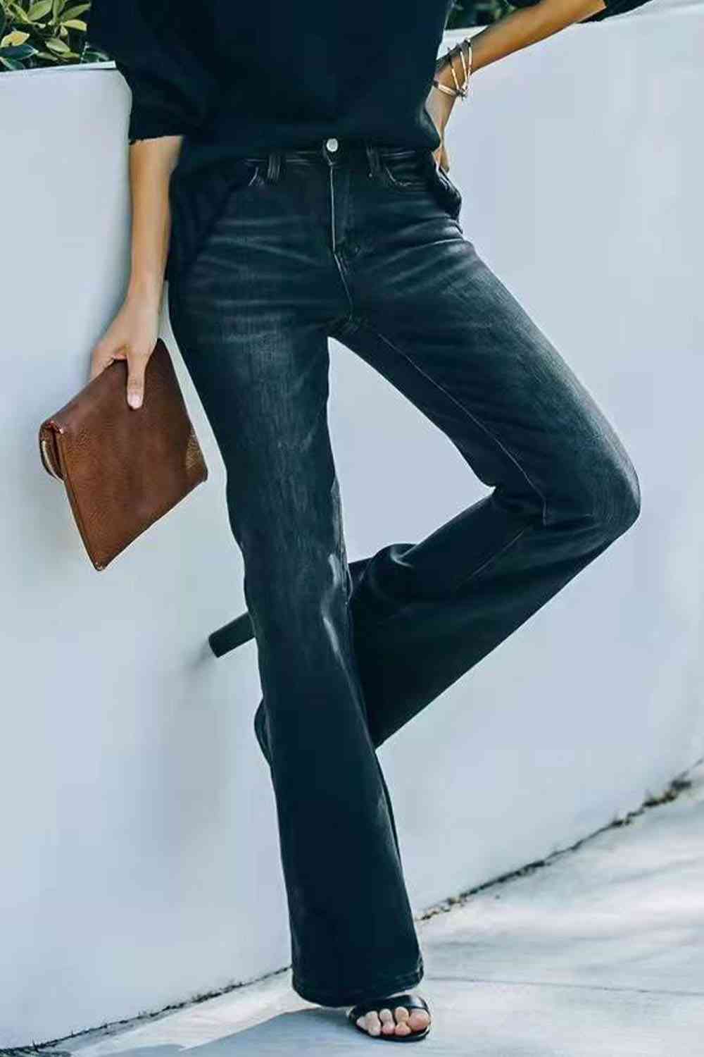 Buttoned Long Jeans