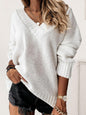 Soft Embrace V-Neck Long Sleeve Knit Top