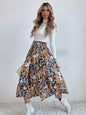 Bountiful Bliss Printed Ruffle Hem Midi Skirt